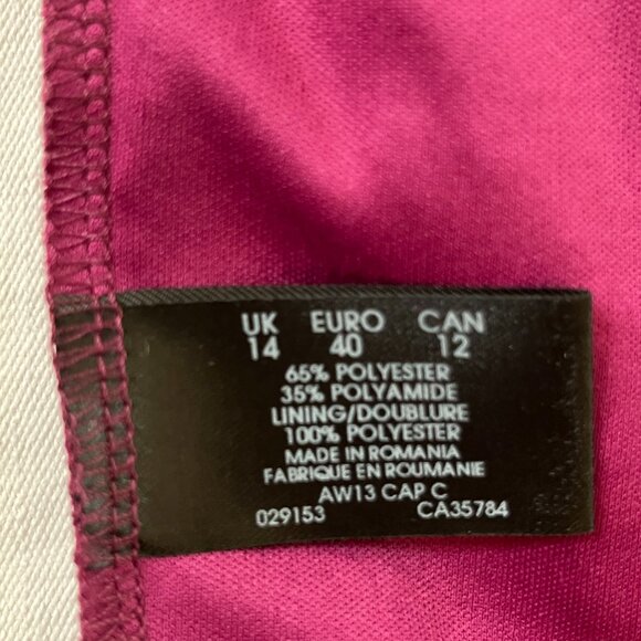 PLANET Womens 12 LACE Plum Purple Lined Party DRESS w zip, short cap sleeve - Picture 3 of 14